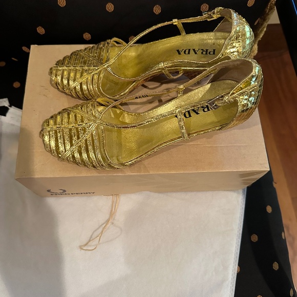 Prada Gold Sandals - Picture 1 of 1